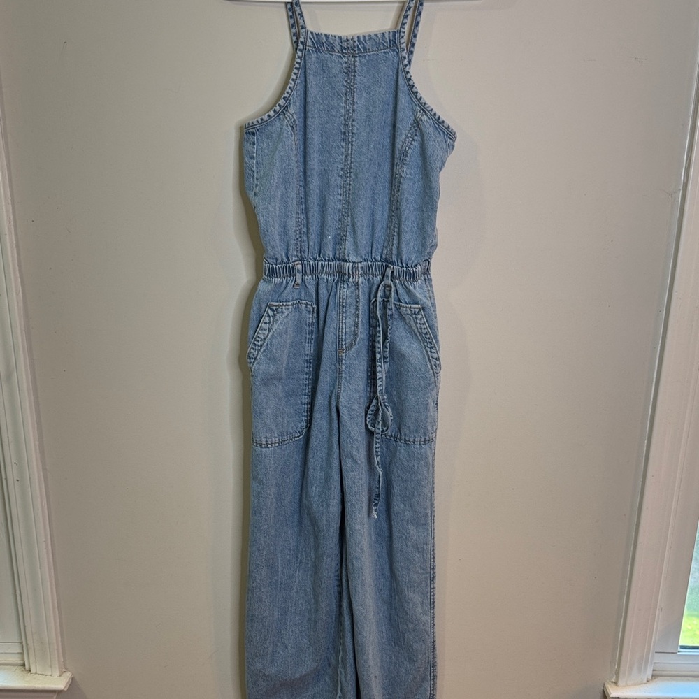 Zara Kids Blue Denim romper jumpsuit size 11-12